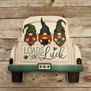 St Patricks Gnome Wooden Sign